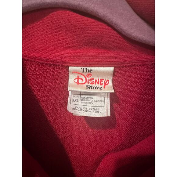 Vintage Disney Store Eeyore Winnie Pooh Piglet Embroidered Red Quarter Zip XXL - Picture 5 of 7